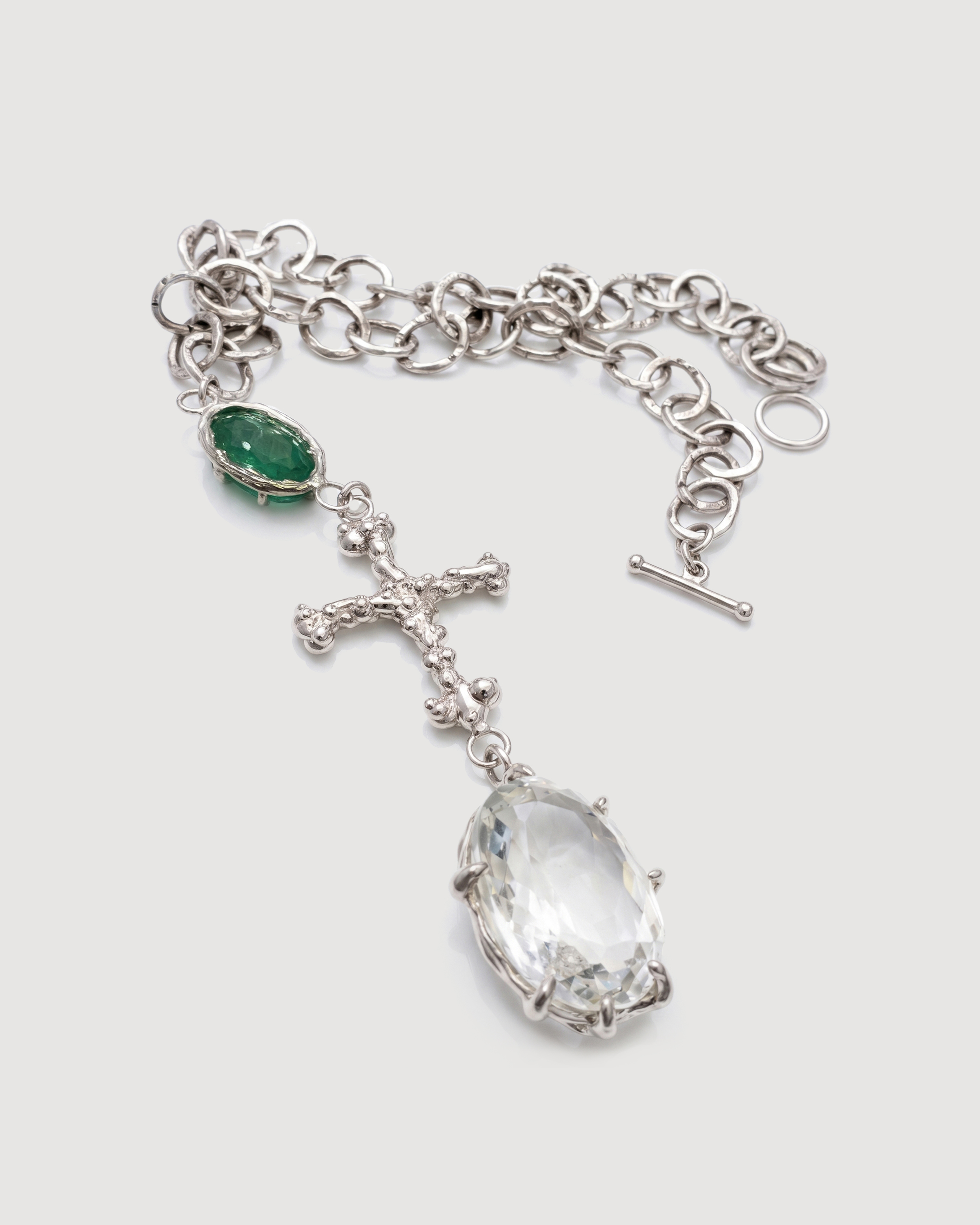 Emerald cross necklace