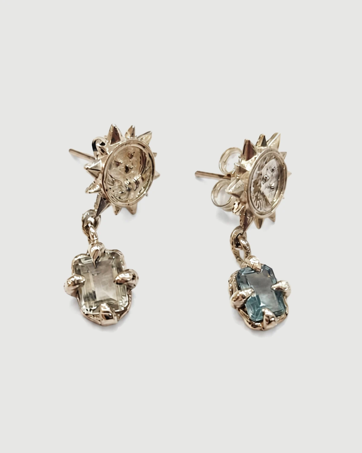 Topaz and amethyst earrings